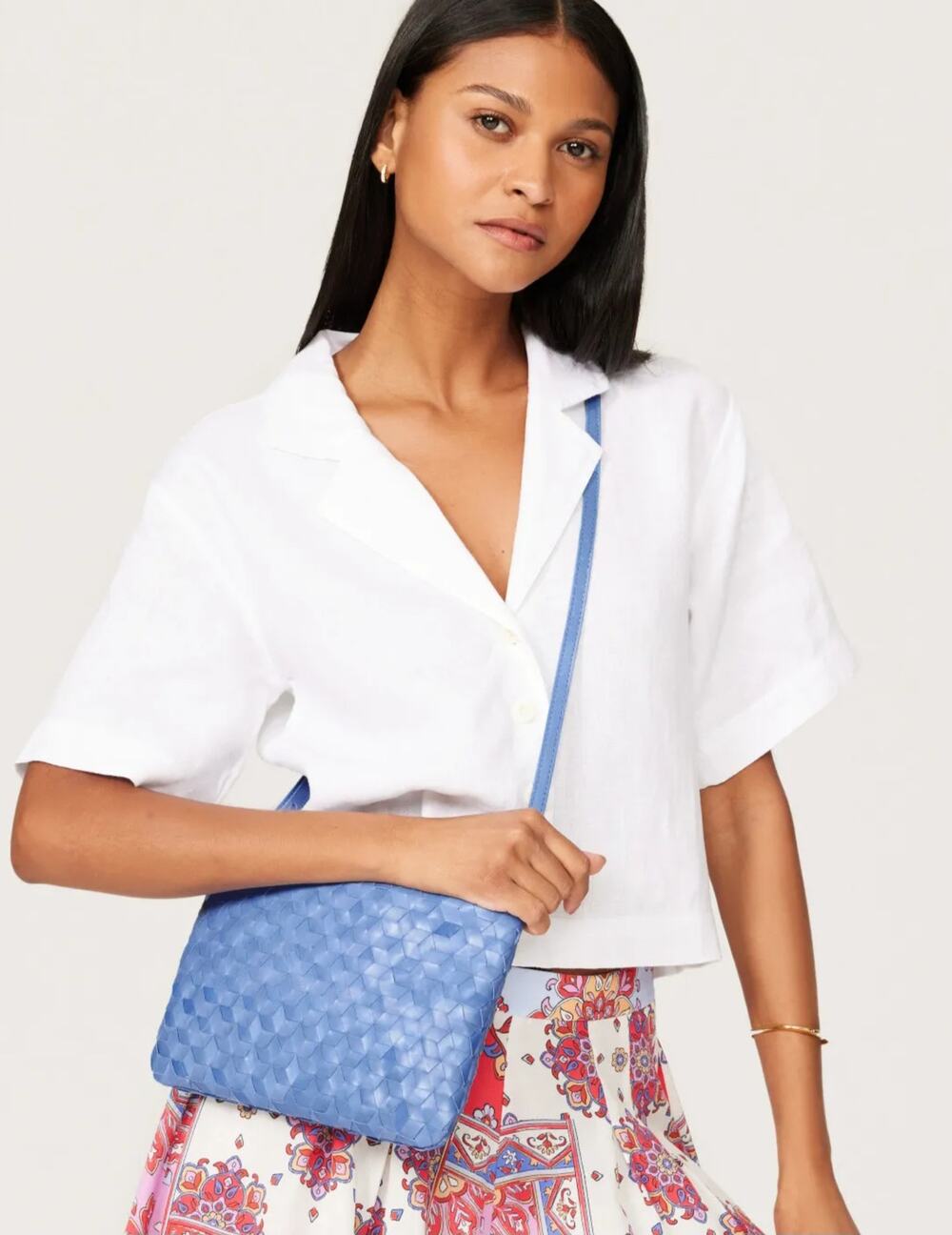 Madewell Blue Puffy Woven Crossbody Bag Women